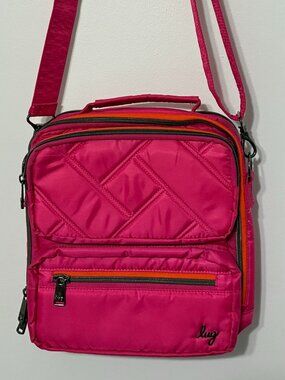 Lug x Wrangler Crossbody Bag Hot Pink Magenta Warm Floral Burst Lining
